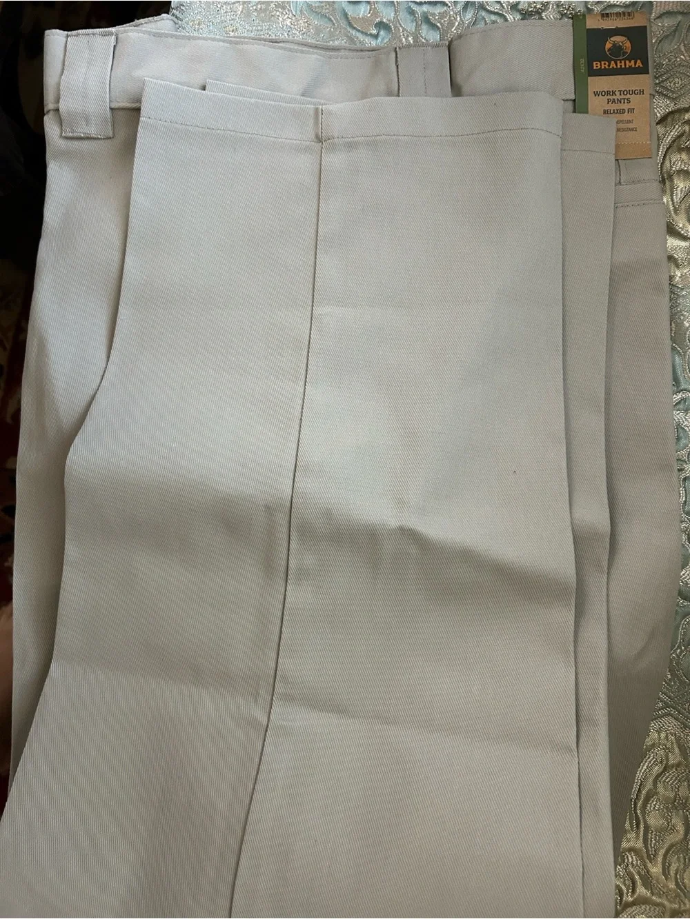 Brahma Work Tough Pants Relaxed Fit Khaki Straight Chinos in Light Tan